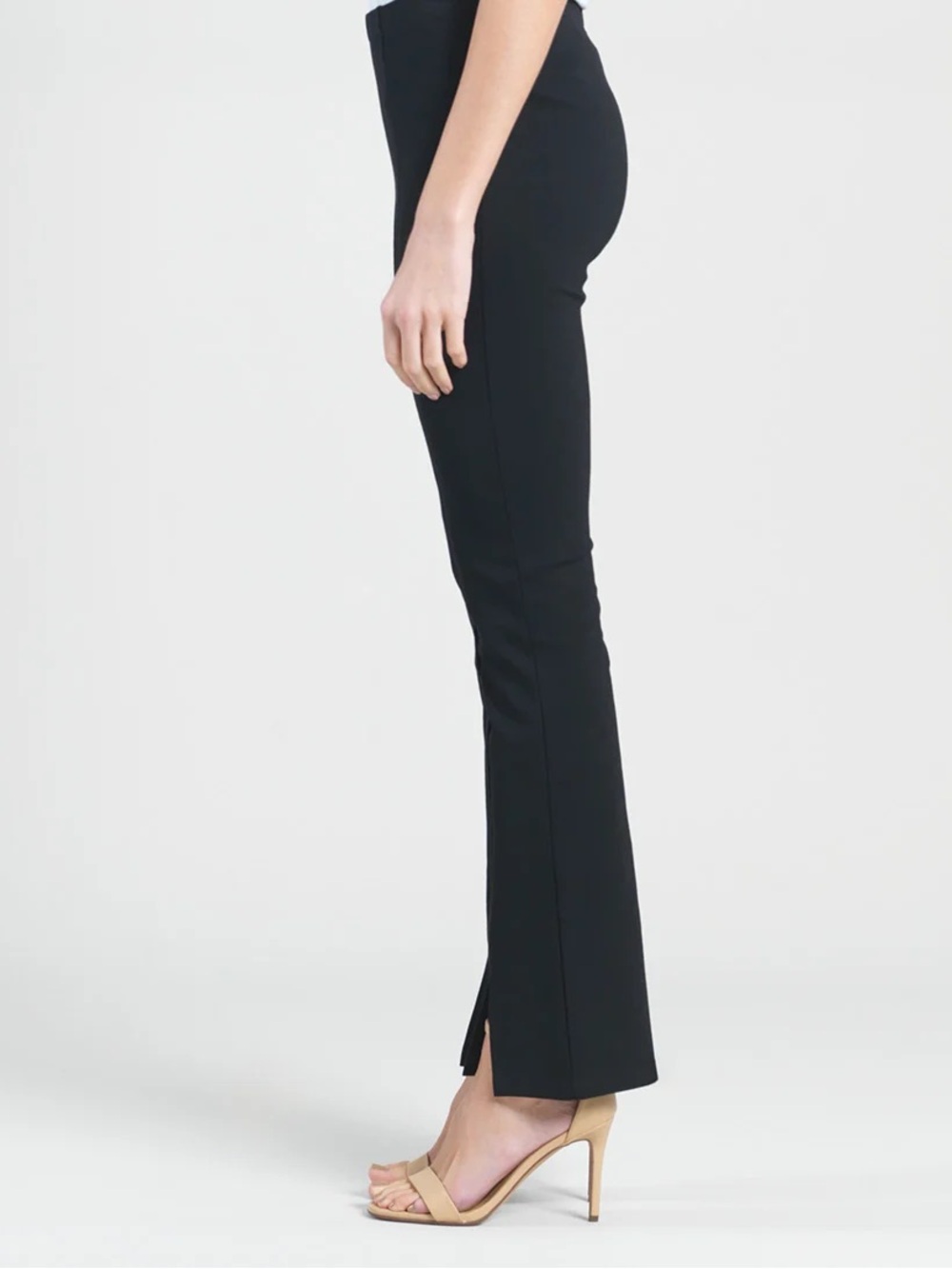 Clara Sun Woo Ponte Knit Black Kick Front Slit Pull On Pants $109. Excellent XS - Picture 3 of 14
